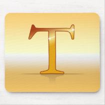 gold lettre "T" Tapis De Souris