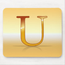 gold lettre "U" Tapis De Souris