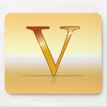 gold lettre "V" Tapis De Souris
