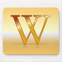 gold lettre "W" Tapis De Souris
