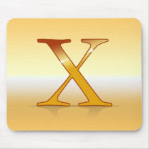 gold lettre "X" Tapis De Souris