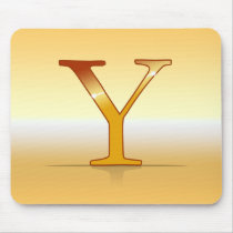 gold lettre "Y" Tapis De Souris