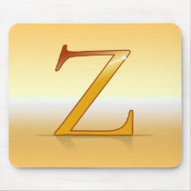 gold lettre "Z" Tapis De Souris