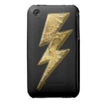 Gold Lightning Bolt Blackberry Cases