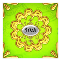 Gold Lime Birthday Party Gold Personalized Announcement