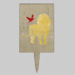 Gold Lion Silhouette Cake Topper cake picks