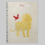 Gold Lion Silhouette Personalized Notebook notebooks