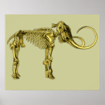 Gold Mammoth Skeleton Poster