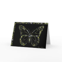Gold Marble Butterfly Card (blank)