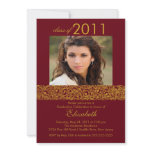 Gold & Maroon Red Photo Graduation Invitation
