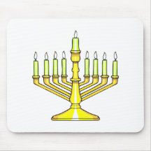 Gold Menorah Mouse Pad