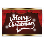 Gold Merry Christmas Typography Greeting Card