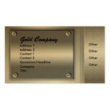 Gold Metal Plates Business Cards