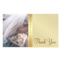 Gold Metal Thank You Photo Wedding Sticker