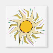 Gold Metallic Super Sun Sign Magnet
