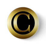 GOLD MONOGRAM LETTER C BUTTONS