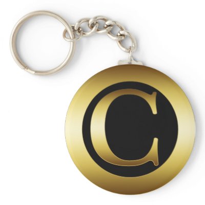 GOLD MONOGRAM LETTER C KEYCHAIN by dgpaulart