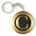 GOLD MONOGRAM LETTER C keychains