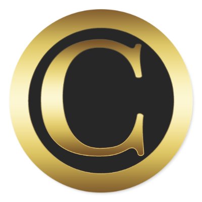 GOLD MONOGRAM LETTER C STICKER by dgpaulart