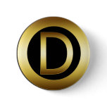 GOLD MONOGRAM LETTER D PINS