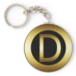 GOLD MONOGRAM LETTER D KEYCHAINS