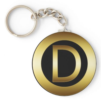 GOLD MONOGRAM LETTER D KEYCHAINS by dgpaulart