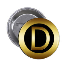GOLD MONOGRAM LETTER D PINS