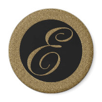 GOLD MONOGRAM LETTER E REFRIGERATOR MAGNET