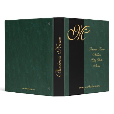 Gold Monogrammed Avery Business Presention Binder by TheInspiredEdge