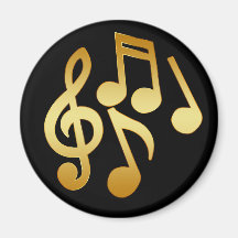 GOLD MUSIC NOTES MAGNETS