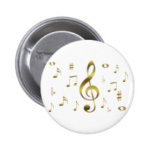 Gold Musical Notes Button