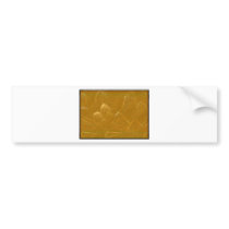 Gold n Copper Sheet :  Lotus Engraved Design Bumper Stickers