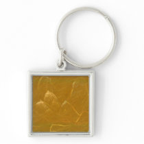 Gold n Copper Sheet :  Lotus Engraved Design Keychain