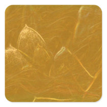 Gold n Copper Sheet :  Lotus Engraved Design Square Stickers