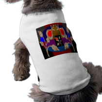 Gold n Silver Jewels: Engraved Embroidered Look Dog T Shirt