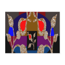 Gold n Silver Jewels: Engraved Embroidered Look Post Cards