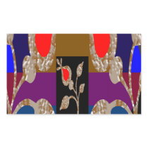 Gold n Silver Jewels: Engraved Embroidered Look Rectangular Sticker