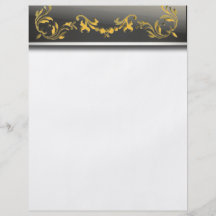 Gold On Black Border Decorative Scroll Flyer