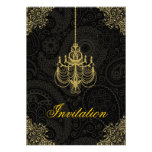 Gold Ornate Baroque Chandelier Invitation