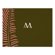 Gold Palm Frond Honeysuckle RSVP Invitation