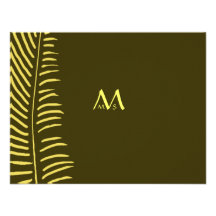 Gold Palm Frond Wedding RSVP Personalized Announcements