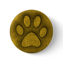 GOLD PAW PRINT PINBACK BUTTONS