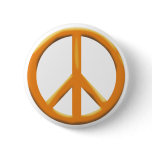GOLD PEACE SIGN PINBACK BUTTON