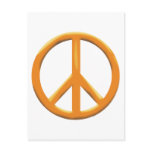 GOLD PEACE SIGN POSTCARD