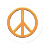 GOLD PEACE SIGN STICKER