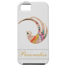 Gold Peacock & Diamond Jewels iPhone 5