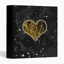 Gold Pearl Heart Binders