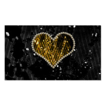 Gold Pearl Heart Business Card Template