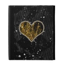 Gold Pearl Heart iPad Case