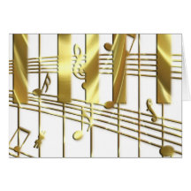 Gold Piano Keyboard Cards